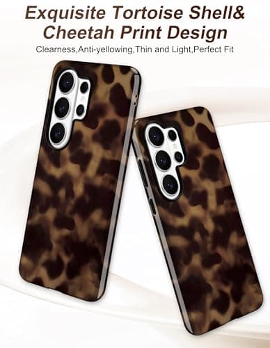 Aitipy Magnetic Tortoise Shell Phone Case for Samsung Galaxy s21 Ultra, Compatible with MagSafe, Cute Aesthetic Leopard Print Soft TPU and Hard PC Shockproof Protective Phone Cover for Women Girls - Thumbnail 4