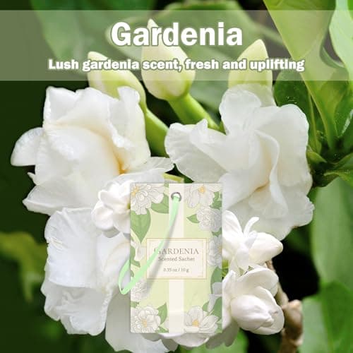 SCENTORINI Scented Sachets for Drawers and Closets, Gardenia Scent 14 Pack, Long-Lasting Sachets Bags, Closet Freshener Sachet for Wardrobe Freshener, Cupboard, Suitcases, Handbags - Thumbnail 2