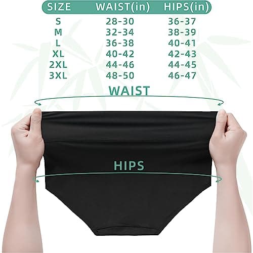RanZZRan Women's High Waist Underwear Full Coverage Briefs - Stretchy Soft Panties Rayon derived from Bamboo - Thumbnail 2