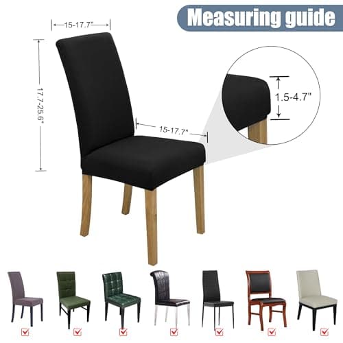 BIETYONE Chair Covers,Dining Room Chair Covers Set of 6,Stretch Kitchen Chair Cover,Washable Dining Chair Cover,Parsons Chair Slipcovers Protective,for Home,Restaurant,Banquet - Thumbnail 5