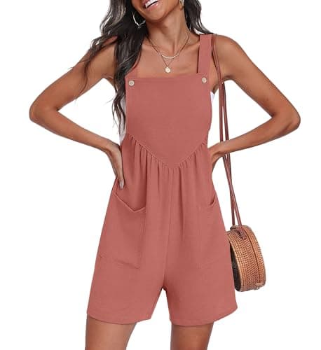 Lepunuo Casual Rompers for Women Summer Short Jumpsuits Casual Overalls Beach Vacation Outfits with Pockets - Image 1