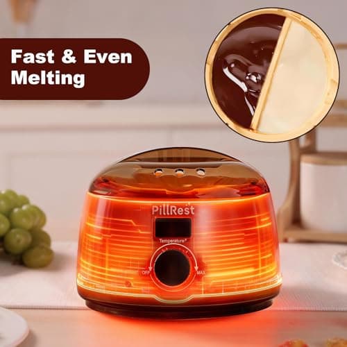 Chocolate Melting Pot, Electric Candy Melter with 2 Non-Stick Silicone Bowls, Digital Display for Real-Time Temperature Control, Fondue Warmer Set for Dipping Chocolate, Cheese, Candy & Cake Pop - Thumbnail 4