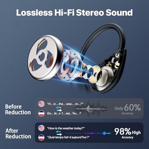 MWIRB AI Translation Earbuds Real Time, 2026 Upgrade 164 Language Translator Earbuds Bluetooth 5.4 OWS 3-in-1 Translation Headphones, Wireless Translating Device for Travel Business Learning with App - Thumbnail 4