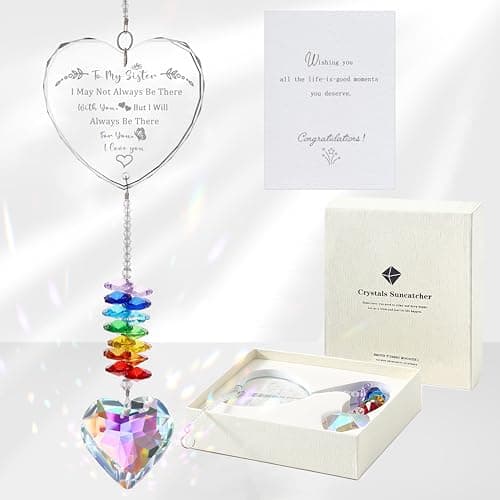 Sister Gifts, Crystal Suncatcher Gifts for Sister Birthday, Sisters Gifts from Sister, Unique Gifts for Sister, Window Hangings Home Decoration - Image 1