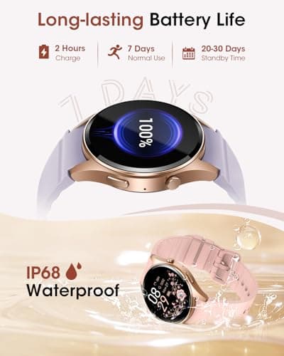 Smart Watches for Women Fitness Watch, IP68 Waterproof Fitness Tracker Smart Watch with Heart Rate/Sleep/SpO2 Monitor/Bluetooth Call/120+ Sport Modes, 1.26" HD Smartwatch for Android & iPhones,2 Bands - Thumbnail 6