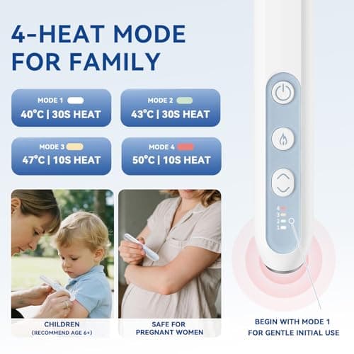Berrcom Insect Sting and Bite Relief Device, Chemical-Free Therapy for Mosquito Bite with 4-Level Temperature Heat, Rechargeable Travel-Ready Itch Relief Pen - Thumbnail 2