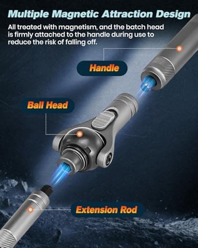 Saker Upgraded Magnetic Screwdriver Set: 40-in-1 Ratchet Screwdriver Tool Kit with 180° Ball-Joint Handle - Portable S2 Bits Precision Repair Tool Set for Computer Phone Watch Camera Bike - Thumbnail 4