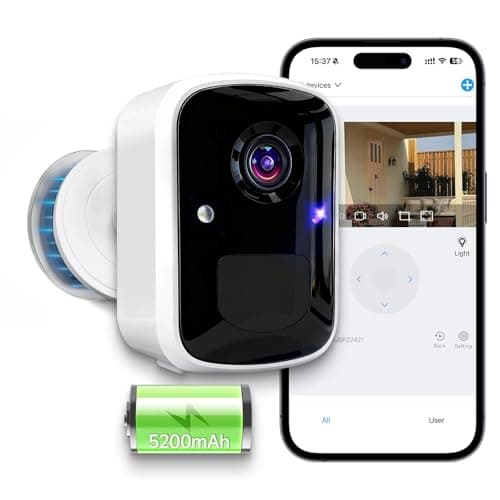 Wireless Security Camera, WiFi Battery Powered Camera with 3MP Pixel, AI Motion Detection, 2-Way Talk, Spotlight, Siren, IP65, Cloud/Up to 256G SD Storage (Provide SD Card About 180 Days of Storage) - Image 1