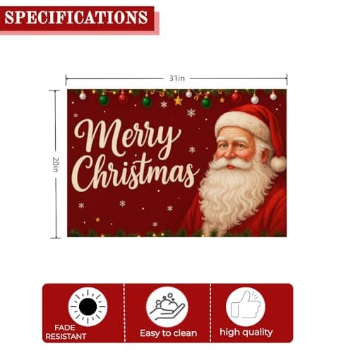 Carastora Santa Claus Pattern Christmas Decorative Doormat, Anti-Fatigue Mat - 20x31 in, Suitable for Indoor and Outdoor Porch Decoration, Housewarming, and Holiday Gifting. Non-Slip and Durable. - Thumbnail 6