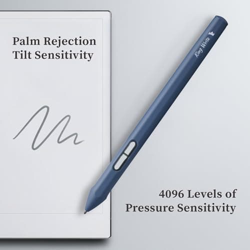 King Write SY05 EMR Stylus Pen for Kindle Scribe & Remarkable 2, 4096 Pressure, Digital Eraser, Battery-Free, Magnetic Attach, 10 Replacement Tips (Black) - Thumbnail 5