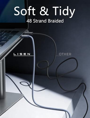 LISEN USB C to USB C Cable, 240W C to C Cable Fast Charging [6.6ft, 2 Pack] Type C Charger Fast Charging USBC to USBC Cable for iPhone 17 16 15 Pro Max iPad MacBook Pro Air M5 Samsung S26 S25 Ultra - Thumbnail 6