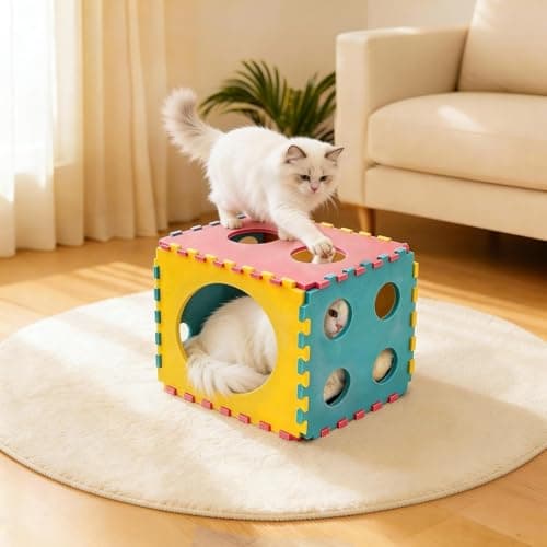 MOYMO 41 Pcs Interactive Cat Toys for Indoor Cats, Kitten Toys with Soft Pillow, Catnip Toys, Chew Rope, Feather Wand, Springs and Balls for Indoor Kittens - Thumbnail 2