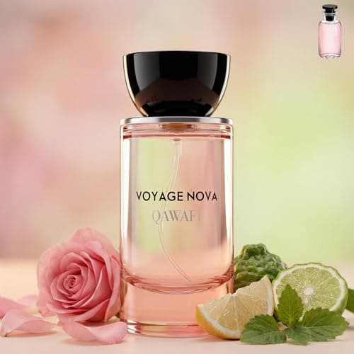 QAWAFI Voyage Nova Eau de Parfum for Women, Sparkling Lychee Bergamot and Ginger, Rose Peony and Cocoa Blossom, Smooth Patchouli Finish, Romantic Spring Fall Signature Scent, 50ml 1.7fl oz - Thumbnail 2
