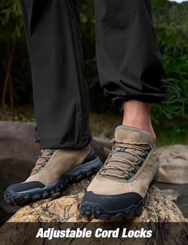 MOURCE Water Resistant Cargo Pants for Men - Lightweight Quick Dry Travel Pants for Camping Kayaking, Black - Thumbnail 3