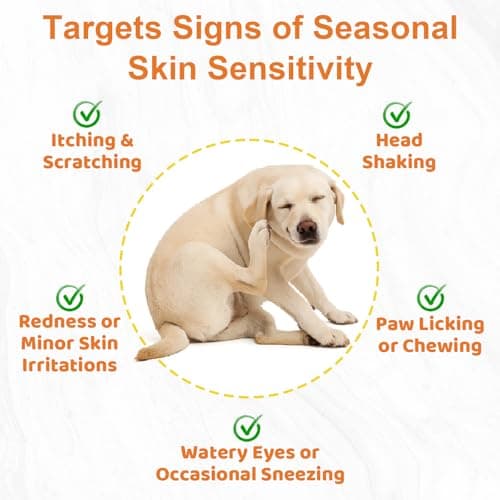 Dog Allergy Chews for Itchy Skin Relief - Seasonal Allergy and Immune Support with Colostrum, Omega 3, Probiotics, Turmeric, Zinc, Vitamins B & E - Helps with Paw Licking & Scratching - 90 Soft Chews - Thumbnail 2