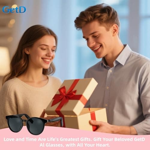 GetD AI Smart Glasses for Men and Women, Low Bridge Fit, 74-Language Real-Time Translator Powered by ChatGPT - Bluetooth 5.4 with 11H Playtime, Polarized Sunglasses for Travel, Driving, Daily Use - Thumbnail 2