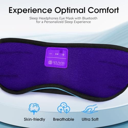 LOVE EYE Sleep Headphones Bluetooth 5.4 Sleeping Eye Mask Wireless Music Earphones with HD Speakers for Side Sleepers Total Blackout Cotton Mask for Travel, Home, Office, Unique Gifts - Thumbnail 3