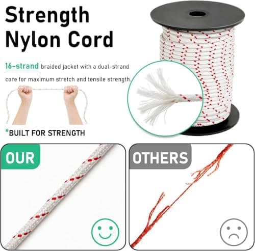 Alrhipvm Pull Cord Rope 100ft x 1/8"(3mm), Recoil Starter Rope Pull String for Small Engine, Pull Rope for Lawn Mower Generator Chainsaw Trimmer Edger Brush Cutter - Thumbnail 5
