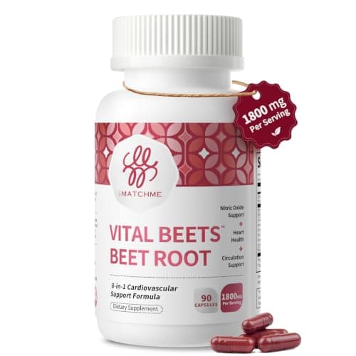 Beet Root Capsules 1800mg Heart & Cardiovascular Support 20:1 Extract - Image 1