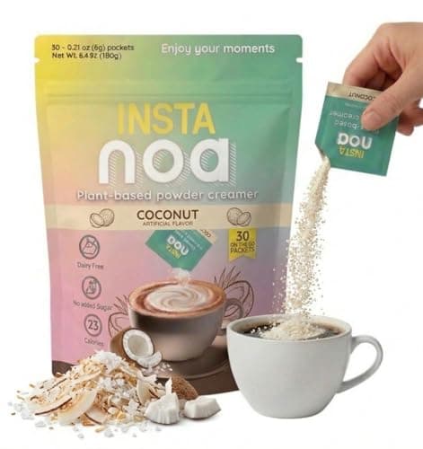 NOA Powder Coffee Creamer, Coconut, Dairy-Free, 30 Sachets