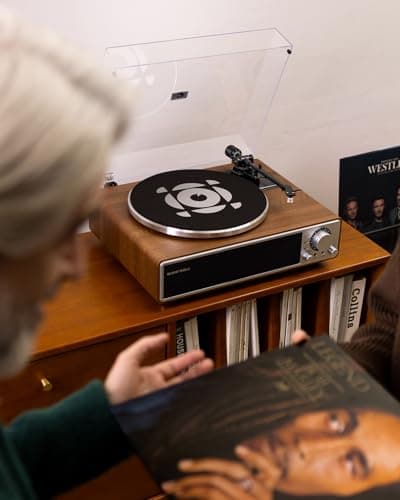 ONE-Q All-in-one Vinyl Record Player with Bluetooth 5.4, HiFi Turntable Built-in Speakers, Phono Preamp, AT-3600L Cartridge, 33/45 RPM, Auto Off - Thumbnail 6