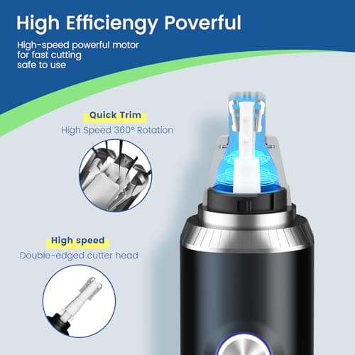 Ear and Nose Hair Trimmer for Men Women, 2026 Professional Painless USB Rechargeable Eyebrow & Facial Hair Trimmer, 13,000 RPM Precision Tool with Powerful Motor and Dual-Edge Blades, IPX7 Waterproof - Thumbnail 3