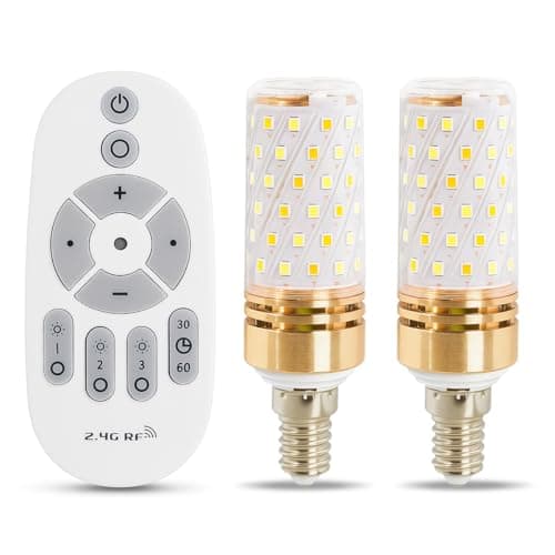 Erkangsm Smart Led Corn Light-Bulb with Remote-Control E14 9W Light Bulbs Adjustable Color Temperature (Warm/Cool) and Brightness, 2 Pack (2 Bulbs + 1 Remote) - Image 1