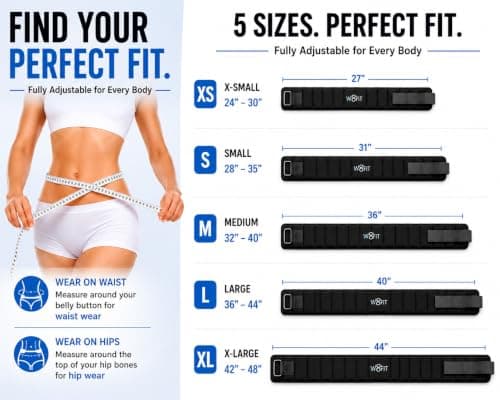 W8FIT Adjustable Weighted Belt for Men & Women – Rucking Belt for Walking, Hiking & Strength Training (8 LB Medium) - Thumbnail 6