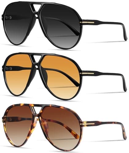 YMRFW Oversized Retro Aviator Sunglasses for Women Men Classic 70s Trendy Vintage Style Large Frame Sun Glasses - Image 1