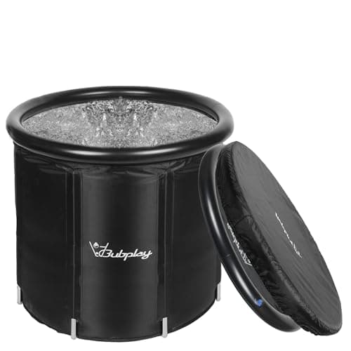 Bubplay Ice Bath Cold Plunge Tub with Cover for Indoor Outdoor for Recovery, Cold Water Therapy, Athletes & Adults -105 Gallons, Black, XL - Image 1