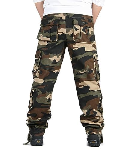 BAYAMO Mens Camo Cargo Pants Military Fatigue BDU Pant Hunting Combat Work Hiking Casual Pants with 8 Pockets (Camo Khaki,40) - Thumbnail 4