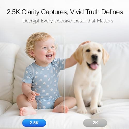 CINMOORE 2.5K Pet/Dog Camera with Speaker/Phone App, No-Monthly-Fee AI Person/Pet/Cry Detection Security Camera Indoor, PTZ 2.4GHz WiFi Baby Monitor Cameras for Home Security, Night Vision, 2-Way Talk - Thumbnail 4