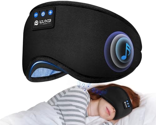 LOVE EYE Sleep Headphones Bluetooth 5.4 Sleeping Eye Mask Wireless Music Earphones with HD Speakers for Side Sleepers Total Blackout Cotton Mask for Travel, Home, Office, Unique Gifts - Image 1