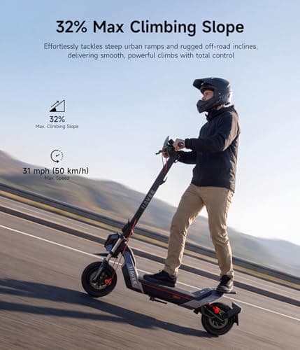 NAVEE NT5 Max Electric Scooter, 31 mph Speed, 51.6 Miles Range, Fast Charging, 1900W Peak Motor, Dual Telescopic & Damping Arm Suspension, Dual Disc Brake, 10.5" Tubeless Tire, Off-Road Scooter Adults - Thumbnail 6