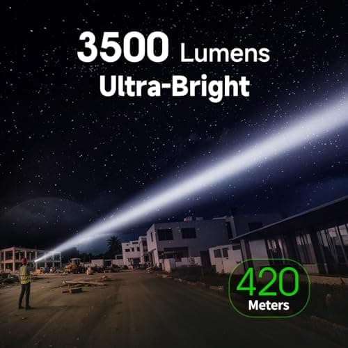 NEXTORCH C61 Rechargeable Flashlight, 3500 Lumen High Lumens LED Work Light with Wire Lanyard Ring, IP67 Magnetic Base, 420m Long Throw Search Flashlight for Camping Adventures Car Repair Emergency - Thumbnail 3
