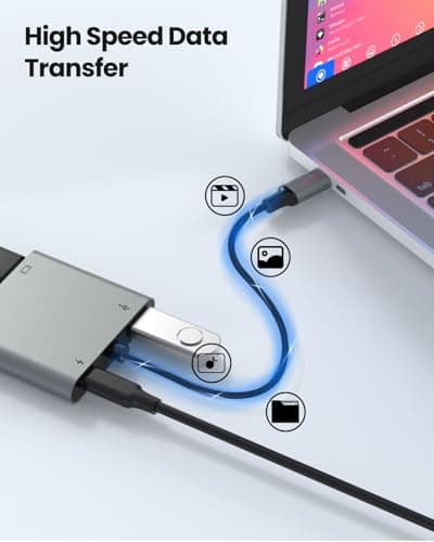 USB C to Dual HDTV Adapter, Fophmo 4K@60Hz HDTV Splitter Extend Display for Dual Monitors, macOS Only Allows Mirror Mode, Windows Allows Multi-Monitor Display 3 Separate Screens for 100W PD,USB-A Port - Thumbnail 6