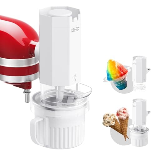2 in 1 Ice Cream Maker and Shaved Ice Attachment for KitchenAid Stand Mixers, 2 Small Ice Cream Bowls, Snow Cone Machine with Coarse and Fine Blades, 8 Ice Molds - Image 1