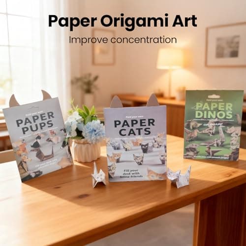 1pcs DIY origami paper cats - 50 Sheets DIY paper cats to fold cute cat figures, Fun craft activity fold Cat Figures for adults, desk decoration & gift for cat lovers (1) - Thumbnail 4