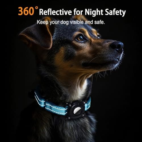 LLUAII Airtag Dog Collar, Reflective Martingale Dog Collar with IP68 Waterproof Airtag Holder, Quick Release Buckle Soft Padded Collars for Small Dogs, Black - Thumbnail 4