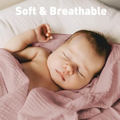 GLLQUEN BABY Muslin Swaddle Blankets for Girls, 2-Pack Organic Baby Blankets for Girl Boy, Newborn Receiving Blanket, Baby Swaddle Blanket Unisex, Baby Essentials, Registry & Gift, 40 x 38 inches - Thumbnail 3