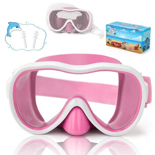 iGym Kids Swim Goggles, Snorkel Mask Diving Mask Swimming Goggles with Nose Cover and Elastic Straps Cover & Mesh Bag & Ear Plugs