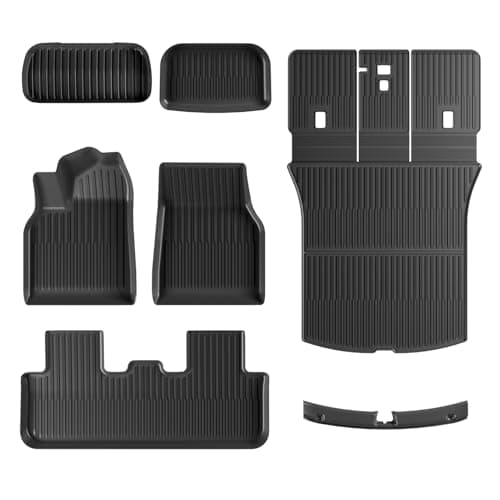 Tesla Model Y Juniper Floor Mats and Cargo Liners, Full Set TPE Floor Liner for 2025 2026 Model Y Cargo Liner Trunk Mat Frunk Backrest Car Mats for Tesla Interior Accessories ((Not for Standard)