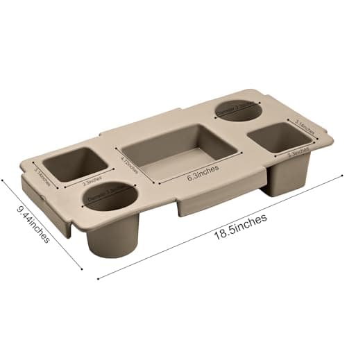 ZYTONGMAO Tote Topper Tray Accessories for Bogg Bag Large Only – Waterproof EVA Table Top Organizer Lid with Cup Holder, Snack, Phone & Drink Holders for Beach, Pool, Picnic, Travel (Khaki) - Thumbnail 3