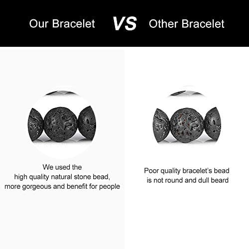 M MOOHAM Gifts for Men Bracelets - Beaded Tiger Eye Lava Rock Bracelets for Men Unique Personalized Birthday Gifts - Thumbnail 6