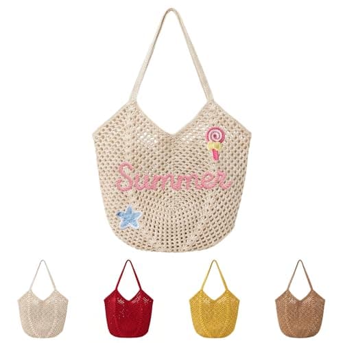 NYLGOXITK Custom Name Hollow-Weave Crochet Tote Bag Personalized Lightweight Woven Beach Bag for Women, Perfect for Bachelorette Party, Vacation & Everyday Outings - Image 1