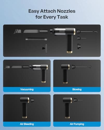 Handheld Car Vacuum Cordless, 140W, 19000Pa Powerful Suction, Max 40 Mins Runtime, Brushless Motor, Rechargeable 7800mAh Battery, One-Touch Dust Disposal, Portable Vacuum for Car, Home, Office, Pets - Thumbnail 5