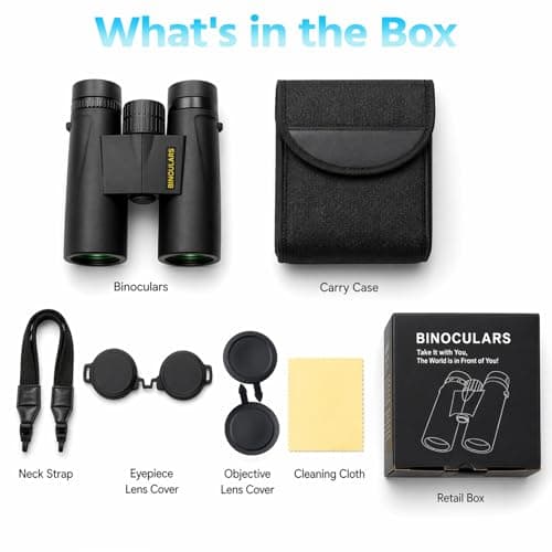 Asacam 12x42 Binoculars for Adults, High Powered Binoculars with Large Eyepiece, Lightweight HD BAK4 Prism for Bird Watching, Travel, Hunting, Camping, Sports - Thumbnail 6