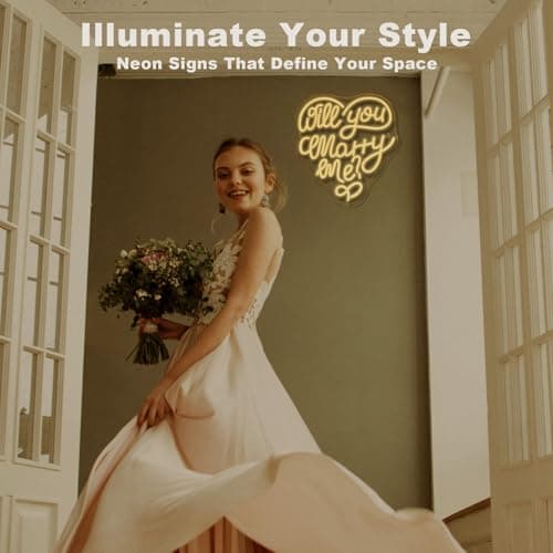 Will You Marry Me Neon Signs for Wall Decor Heart Shaped Neon Light Dimmable LED Sign USB Powered Light Up Signs for Wedding Party Gift Engagement Moment - Thumbnail 6