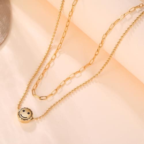 KISSKIKO Layered Choker Necklace for Women | Stainless Steel 18K Gold Plated Colorfast Chain | Collarbone Chain Necklace for Women to Bring Good Luck - Thumbnail 6