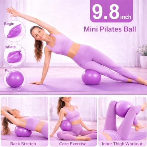 Pilates Kit for Home Workouts Set for Women, Pilates Ring Equipment and Ball Set Home Pilates Workout Kit with 15" Magic Circle Ring and Resistance Bands, A Must-Have for Beginners and Seasoned Yogis - Thumbnail 3